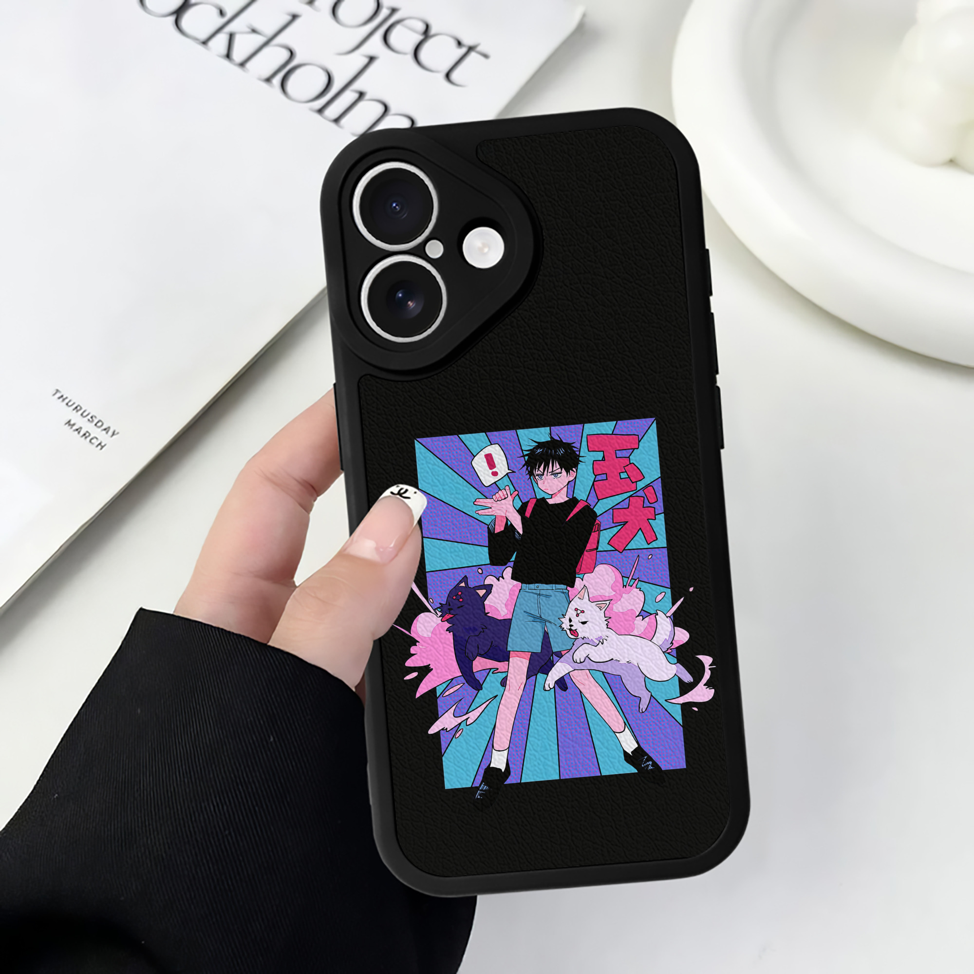 （画像用） 呪術廻戦 Jujutsu Kaisen 【iPhone 16シリーズ対応】シリコンスマホケース（レザー調） 材質：シリコン